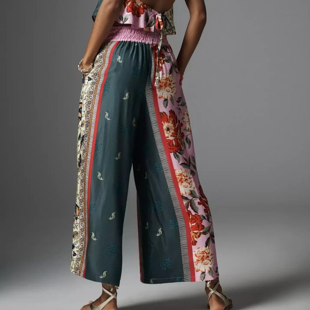 Anthropologie The Somerset Pull-On Pants Printed Silky Edition Wide Leg XS NWT - Picture 3 of 6